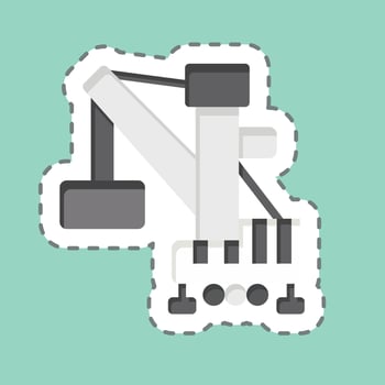Sticker line cut Harbor Crane. related to Construction Vehicles symbol. simple design editable. simple illustration vector
