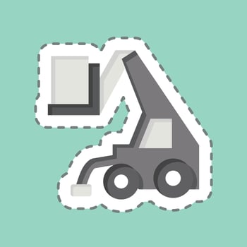 Sticker line cut Telehandler. related to Construction Vehicles symbol. simple design editable. simple illustration vector
