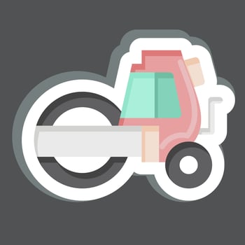 Sticker Steamroller. related to Construction Vehicles symbol. simple design editable. simple illustration vector
