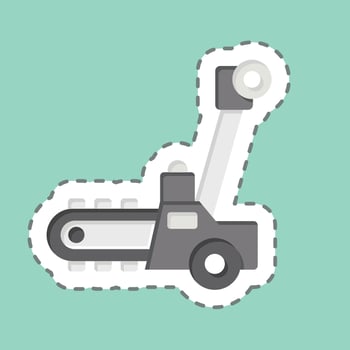Sticker line cut Trencher. related to Construction Vehicles symbol. simple design editable. simple illustration vector