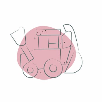 Icon Backhoe. related to Construction Vehicles symbol. Color Spot Style. simple design editable. simple illustration vector