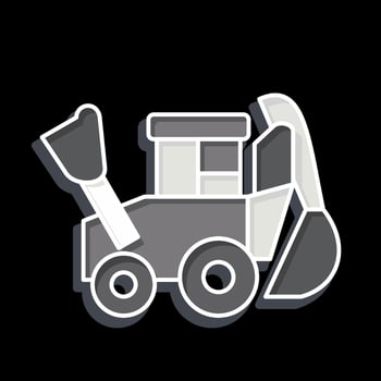 Icon Backhoe. related to Construction Vehicles symbol. glossy style. simple design editable. simple illustration vector