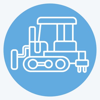 Icon Bulldozer. related to Construction Vehicles symbol. blue eyes style. simple design editable. simple illustration vector