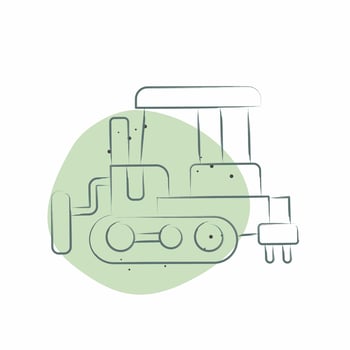 Icon Bulldozer. related to Construction Vehicles symbol. Color Spot Style. simple design editable. simple illustration vector