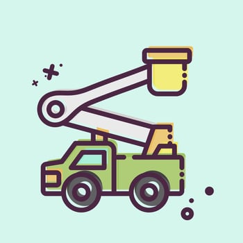Icon Bucket Truck. related to Construction Vehicles symbol. MBE style. simple design editable. simple illustration vector
