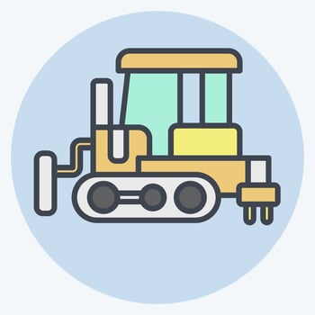 Icon Bulldozer. related to Construction Vehicles symbol. color mate style. simple design editable. simple illustration vector