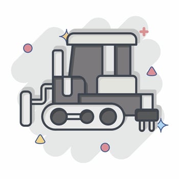 Icon Bulldozer. related to Construction Vehicles symbol. comic style. simple design editable. simple illustration vector