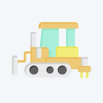 Icon Bulldozer. related to Construction Vehicles symbol. flat style. simple design editable. simple illustration vector