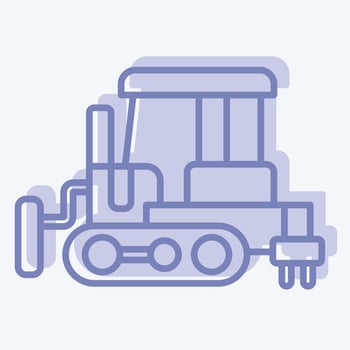 Icon Bulldozer. related to Construction Vehicles symbol. two tone style. simple design editable. simple illustration vector
