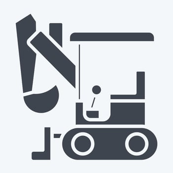 Icon Compact Excavator. related to Construction Vehicles symbol. glyph style. simple design editable. simple illustration vector