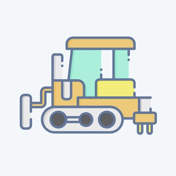 Icon Bulldozer. related to Construction Vehicles symbol. doodle style. simple design editable. simple illustration vector