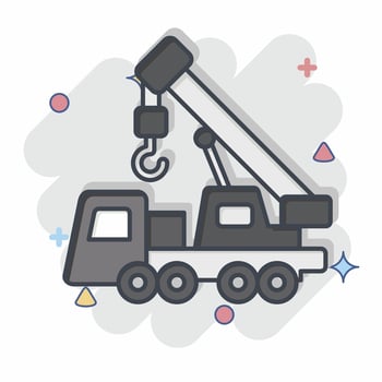 Icon Crane. related to Construction Vehicles symbol. comic style. simple design editable. simple illustration vector