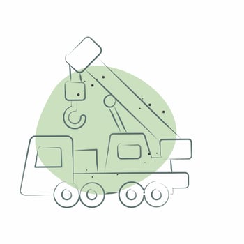 Icon Crane. related to Construction Vehicles symbol. Color Spot Style. simple design editable. simple illustration vector