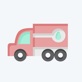 Icon Fuel Truck. related to Construction Vehicles symbol. flat style. simple design editable. simple illustration vector