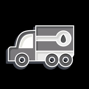 Icon Fuel Truck. related to Construction Vehicles symbol. glossy style. simple design editable. simple illustration vector