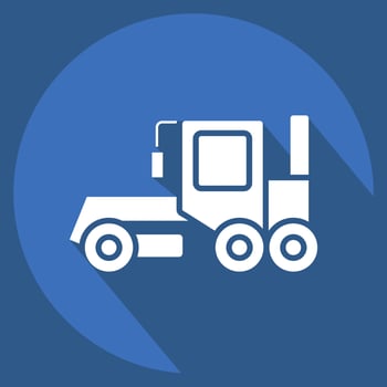 Icon Grader. related to Construction Vehicles symbol. long shadow style. simple design editable. simple illustration vector