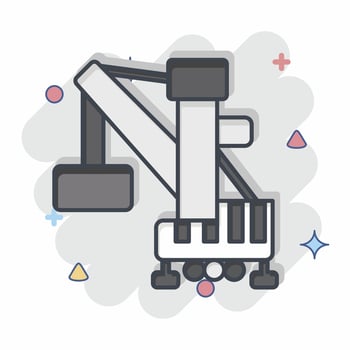 Icon Harbor Crane. related to Construction Vehicles symbol. comic style. simple design editable. simple illustration vector