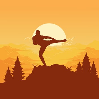 Silhouette vector fighting design