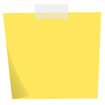 Square yellow sticky paper note reminders. Office memo label stationery. png