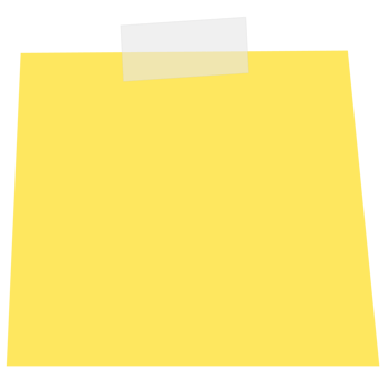Square yellow sticky paper note reminders. Office memo label stationery. png
