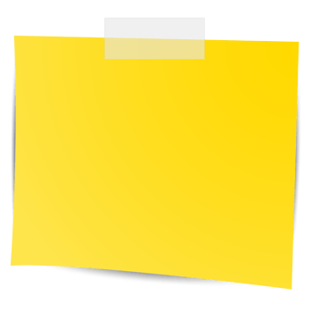Square yellow sticky paper note reminders. Office memo label stationery. png