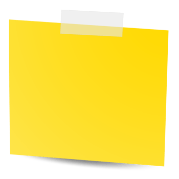 Square yellow sticky paper note reminders. Office memo label stationery. png