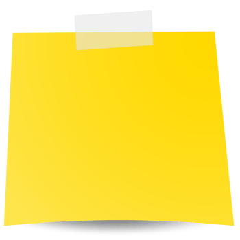 Square yellow sticky paper note reminders. Office memo label stationery. png
