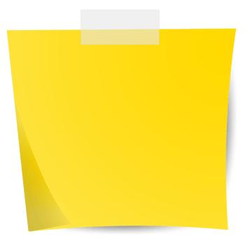 Square yellow sticky paper note reminders. Office memo label stationery. png