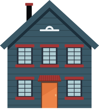 Residential House Illustrations in Flat Design Style Architecture, Cartoon. png