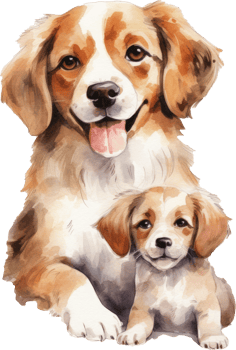Cute Dog puppy father day watercolor. png