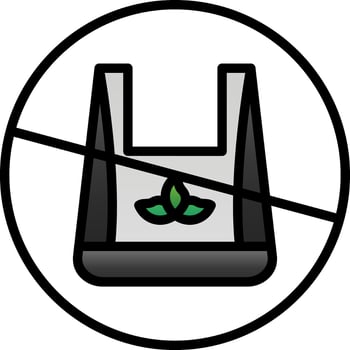 No plastic bags Vector Icon Design