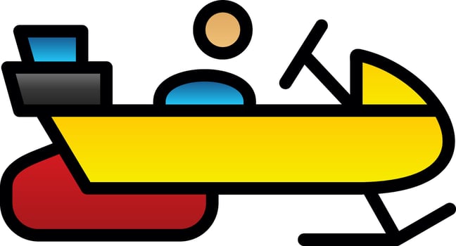 Snowmobile Vector Icon Design