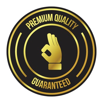 Premium Quality Rubber Stamp, Badge, Labels, Best Quality Guaranteed Emblem, Realistic 3D Glossy And Shiny Badge Vector Illustration
