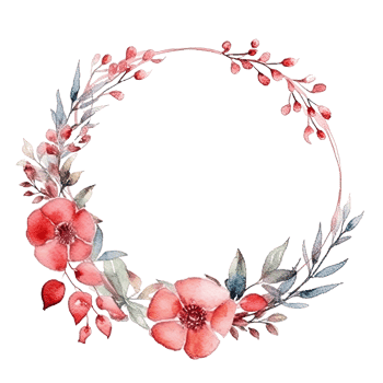 Watercolor Floral Wreath Isolated. Illustration png