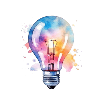 Watercolor Idea Light Bulb. Illustration png