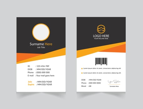 vector office id card with minimalist elements