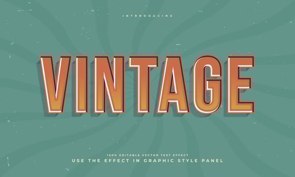 vintage retro grunge texture style editable colorful vector text effect alphabet font typography