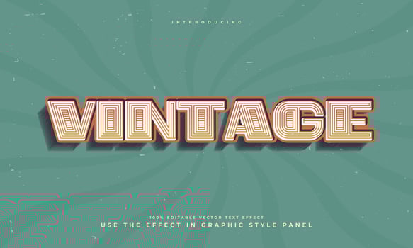 vintage retro grunge texture style editable colorful vector text effect alphabet font typography