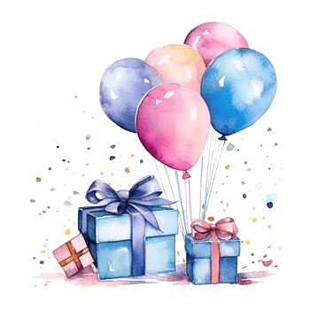 Birthday Watercolor Background. Illustration png