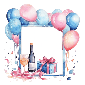 Birthday Watercolor Background. Illustration png