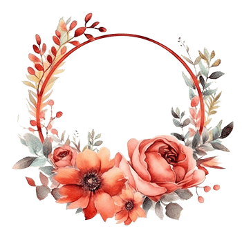 Watercolor Floral Wreath Isolated. Illustration png