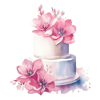 Watercolor Wedding Cake. Illustration png