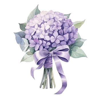 Cute watercolor wedding bouquet isolated. Illustration png