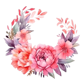 Watercolor Floral Wreath Isolated. Illustration png