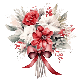 Cute watercolor wedding bouquet isolated. Illustration png