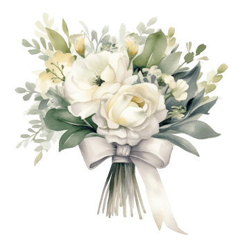 Cute watercolor wedding bouquet isolated. Illustration png