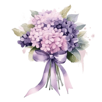 Cute watercolor wedding bouquet isolated. Illustration png
