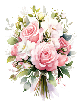 Cute wedding bouquet. Illustration png