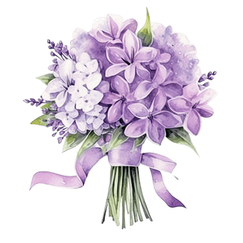 Cute watercolor wedding bouquet isolated. Illustration png