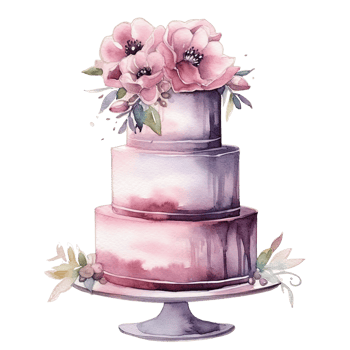 Watercolor Wedding Cake. Illustration png
